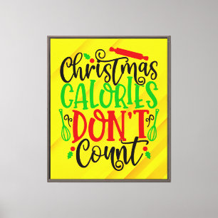 Lienzo Diseño divertido de Navidad donde las calorías no