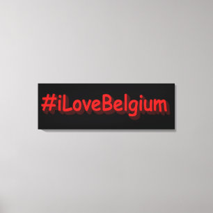 Lienzo Diseño elegante de "iLoveBelgium". ¡Hazte con una 