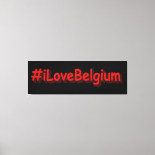 Lienzo Diseño elegante de "iLoveBelgium". ¡Hazte con una 