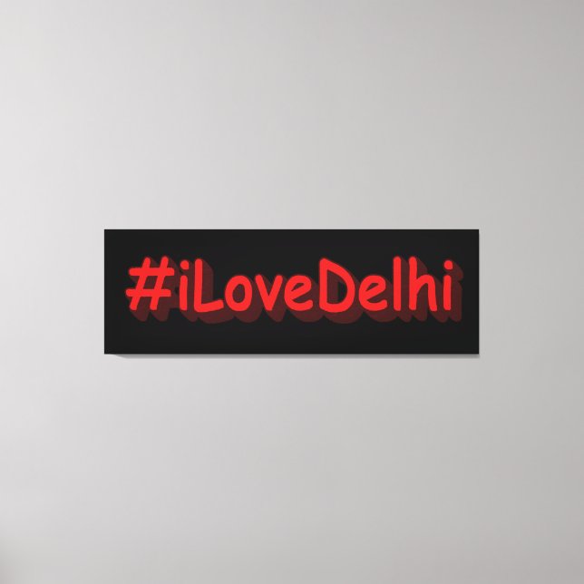 Lienzo Diseño elegante de "iLoveDelhi". ¡Hazte con una en (Anverso)