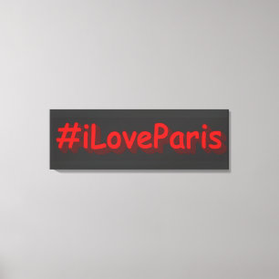 Lienzo Diseño elegante de "iLoveParis". ¡Hazte con una en