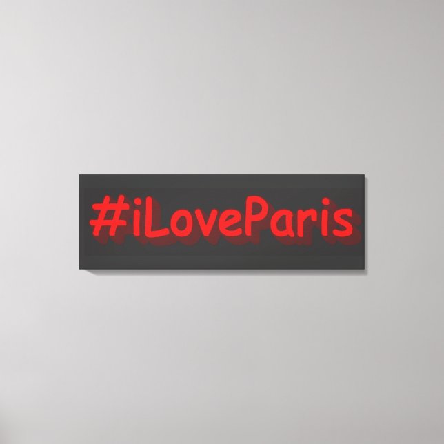 Lienzo Diseño elegante de "iLoveParis". ¡Hazte con una en (Anverso)