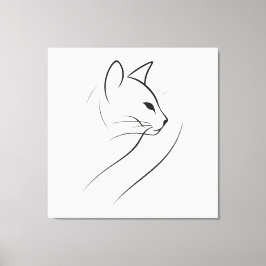 Lienzo Diseño elegante minimalista de una línea de gato