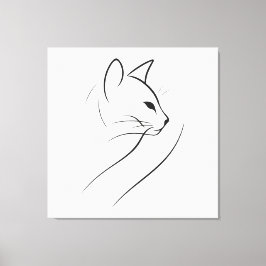 Lienzo Diseño elegante minimalista de una línea de gato