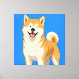 Lienzo Diseño Feliz de Perro Akita