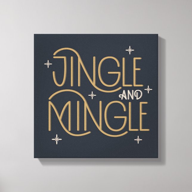 Lienzo Diseño festivo de jingle y mingle (Anverso)