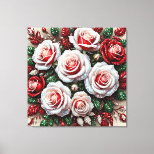 Lienzo Diseño floral intrincado con joyas