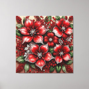 Lienzo Diseño floral intrincado con joyas