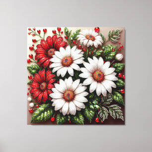 Lienzo Diseño floral intrincado con joyas embellecidas