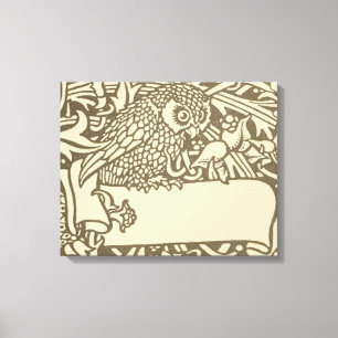 Lienzo Diseño Floral Vintage de Búho de William Morris