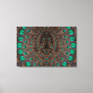 Lienzo Diseño Fractal de Pluma de Faisán