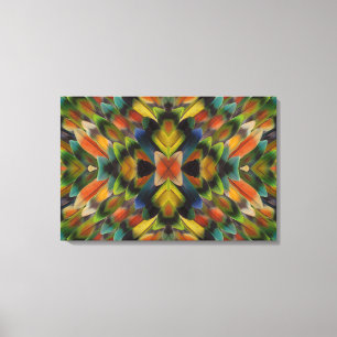 Lienzo Diseño fractal de plumas de inseparables