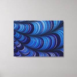 Lienzo ~ Diseño fractal original azul brillante 3D ~