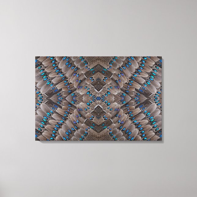 Lienzo Diseño Fractal Pluma de Faisán (Anverso)