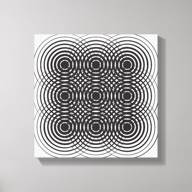 Lienzo diseño geométrico abstracto en blanco y negro (Anverso)