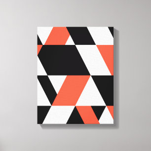 Lienzo Diseño geométrico rojo-negro, moderno, moderno y m