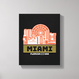 Lienzo Diseño gráfico de viaje retro del horizonte de Mia