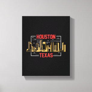 Lienzo Diseño gráfico urbano retro del horizonte de Houst