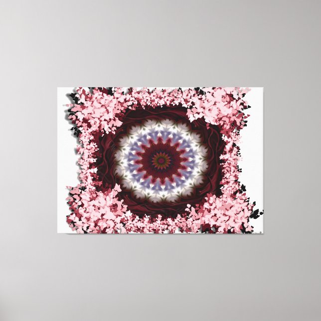 Lienzo Diseño Intrincado de Mandala Floral (Anverso)