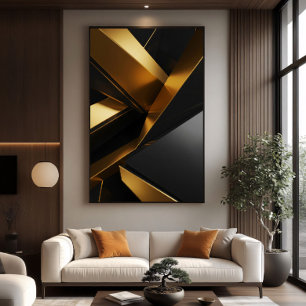 Lienzo Diseño metálico moderno de pared 3D de lujo