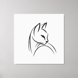 Lienzo Diseño minimalista de una línea de gato