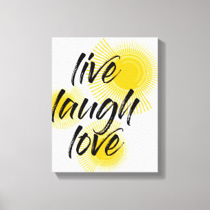 Lienzo Diseño moderno, alegre y de moda Live Laugh Love