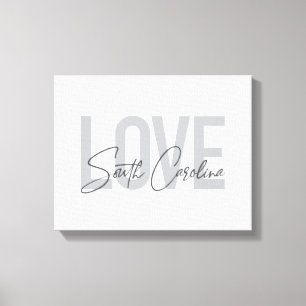 Lienzo Diseño moderno, simple, genial Love South Carolina