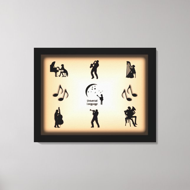 Lienzo Diseño musical de lenguaje universal (Anverso)