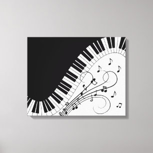 Lienzo Diseño musical de teclado de piano