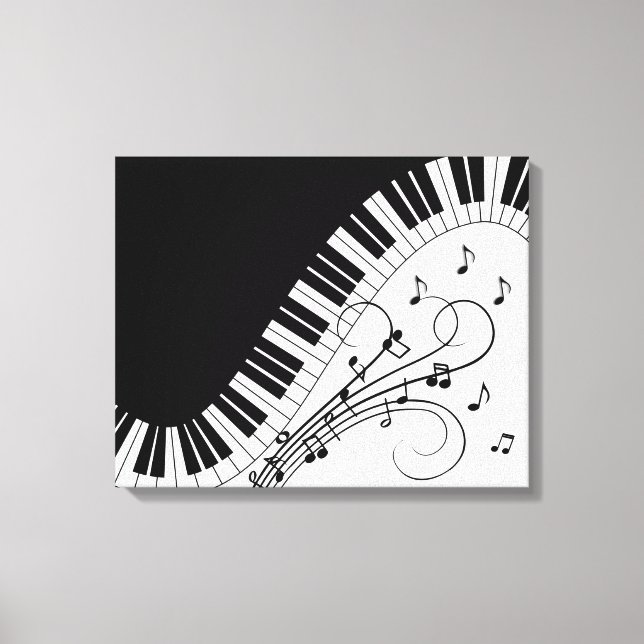 Lienzo Diseño musical de teclado de piano (Anverso)