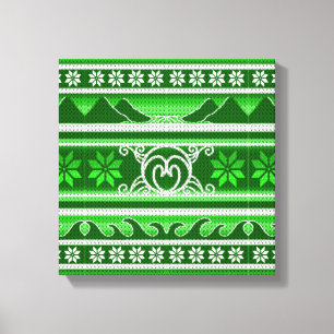 Lienzo Diseño nórdico verde de invierno