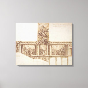 Lienzo Diseño para las paredes y la escalera (pluma del