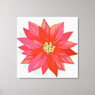 Lienzo Diseño personalizado de puninsettia negrita y pint