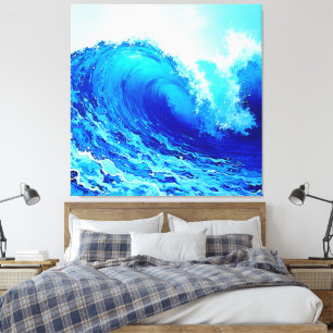 Lienzo Diseño potente de la ola oceánica