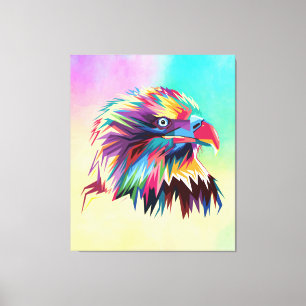 Lienzo Diseño primático de Cabeza de Águila