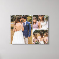 Diseño simple de 3 fotos personalizables para boda