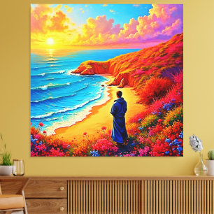 Lienzo Diseño Sunset Beach Solitude Serenity