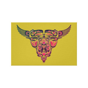 Lienzo diseño tribal de tatuajes de toro y águila