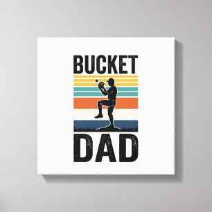 Lienzo Diseño vectorial Bucket Dad Retro Baseball Padre_1