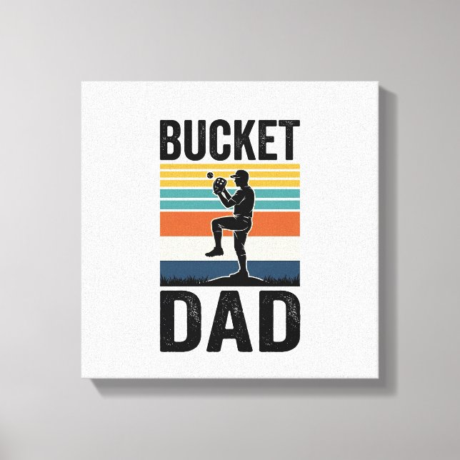 Lienzo Diseño vectorial Bucket Dad Retro Baseball Padre_1 (Anverso)