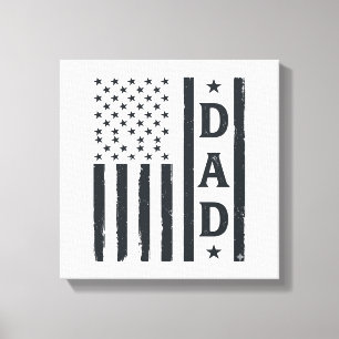 Lienzo Diseño vectorial de bandera americana de papá vint