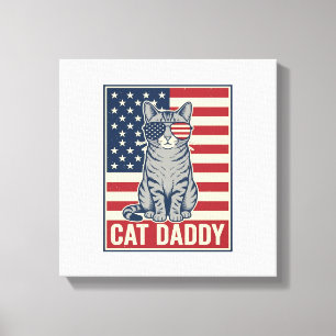 Lienzo Diseño vectorial de gato patriótico Cat Daddy_1