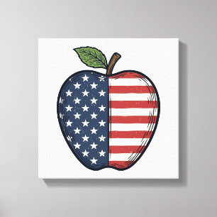 Lienzo Diseño vectorial de grabado vintage de manzana pat
