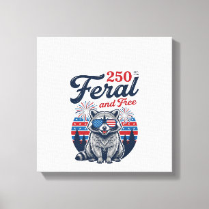 Lienzo Diseño vectorial patriótico de mapache libre y sal