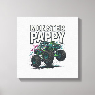 Lienzo Diseño vectorial vintage de camión monstruo Pappy 