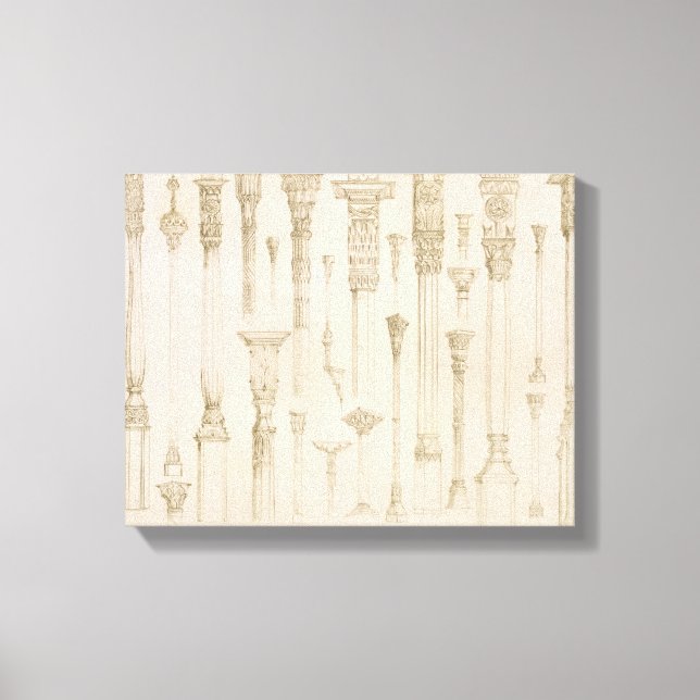 Lienzo Diseños de columnas de madera persa y turca, de 'A (Anverso)