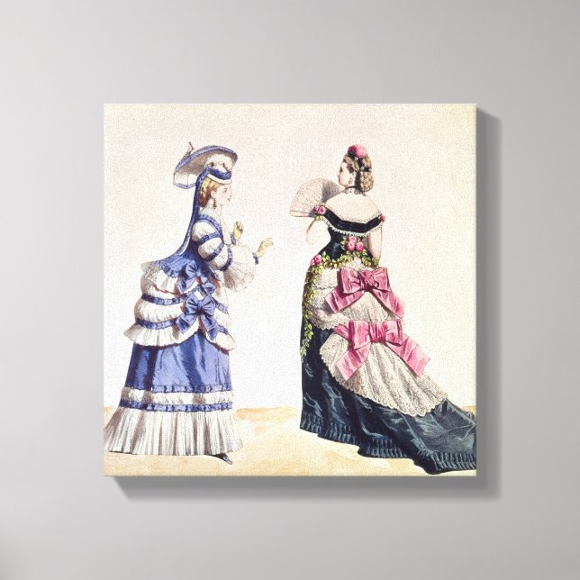 Lienzo Diseños de moda para mujeres de los años 1860 (Anverso)