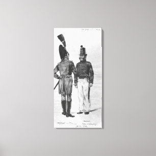 Lienzo Disfraces de infantes de marina de Francia de 1804