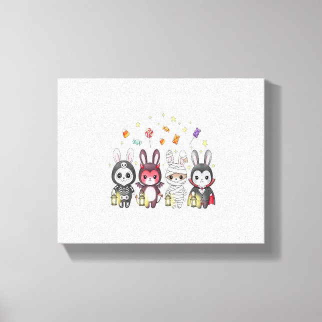 Lienzo Disfraz de conejo de Halloween (Anverso)