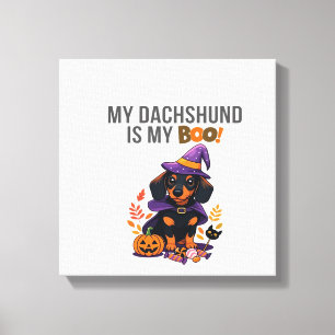 Lienzo Disfraz de Halloween de Dachshund Mi Dachshund es